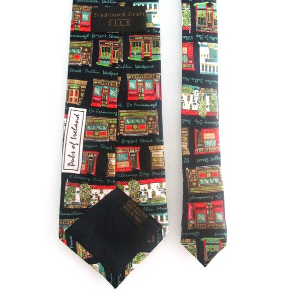 "Pubs of Ireland" (NWOT) Men's Silk Tie - Picture 4 of 5